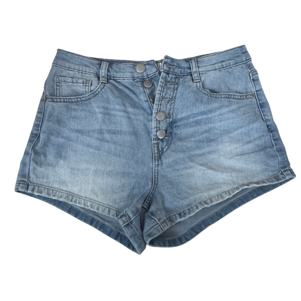 Rewash Brand Womens Light Wash High Rise Button Fly Denim Jean Shorts Size 8